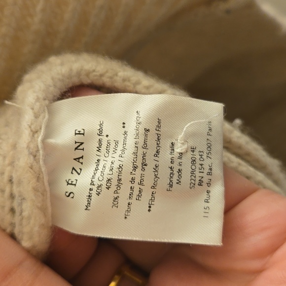 Sezane Luan Cotton/wool Cream Knit Dress - Picture 10 of 11